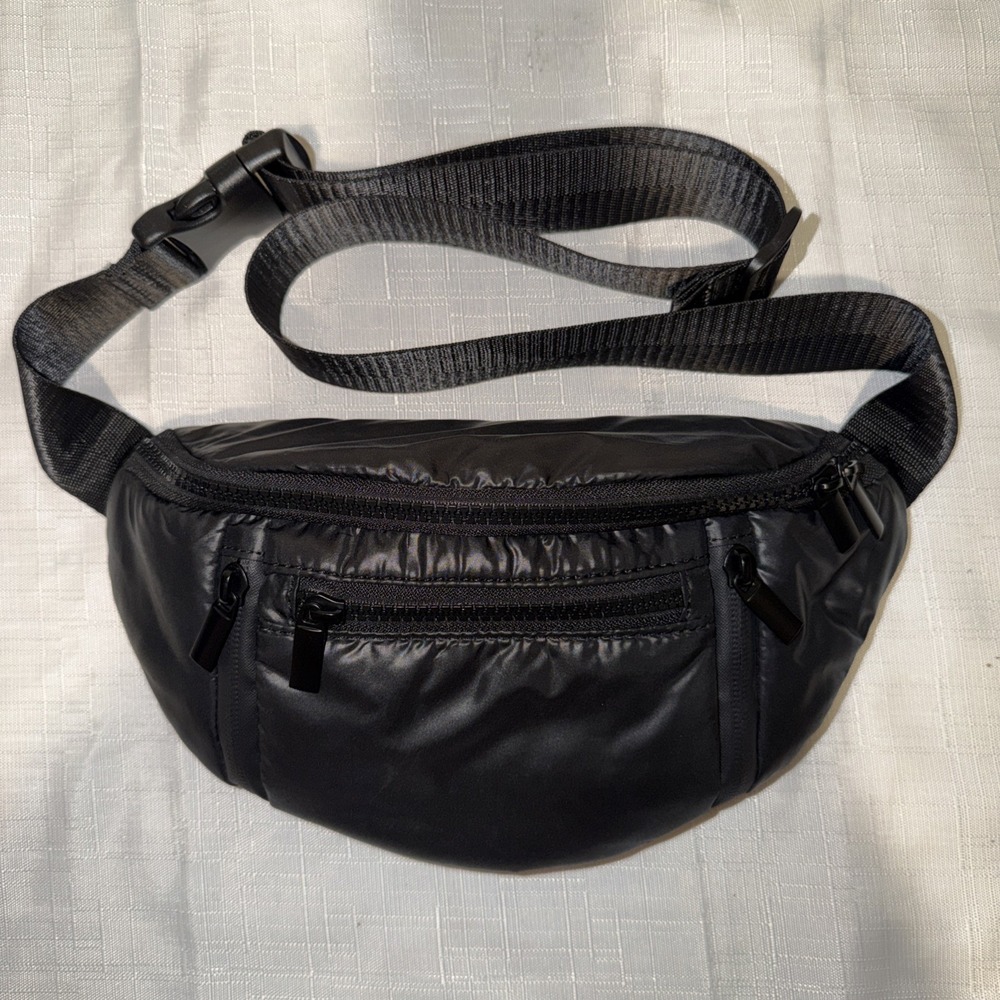 Ahdorned Ah•Dorned Sidekick Quilted Waist Pack Crossbody Belt Bag Puffer Black